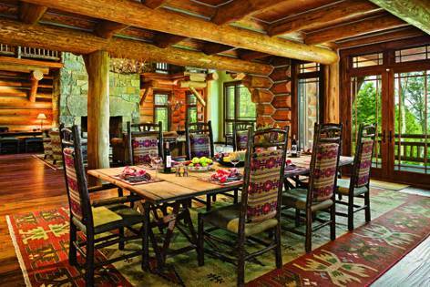 log home dining room