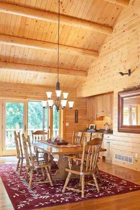 dining room--Katahdin's Acorn Log Home