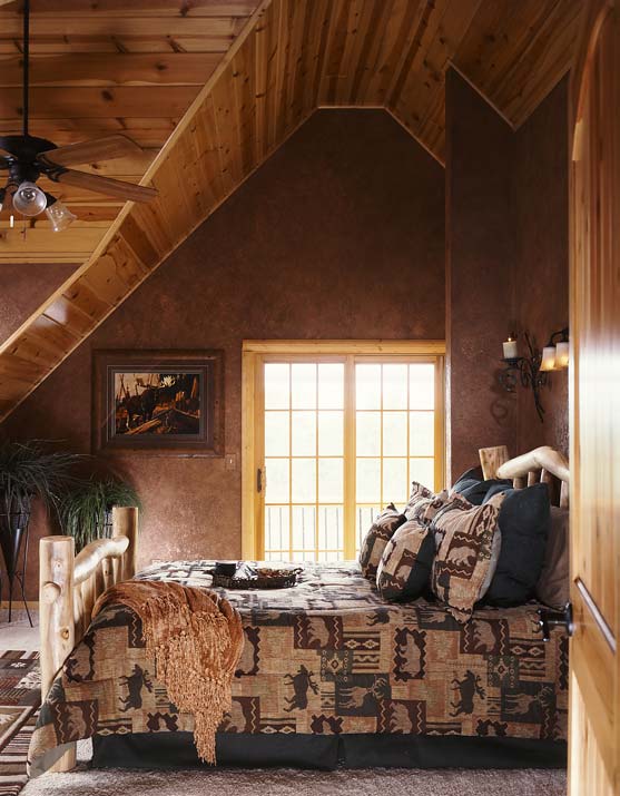 modern cabin bedroom
