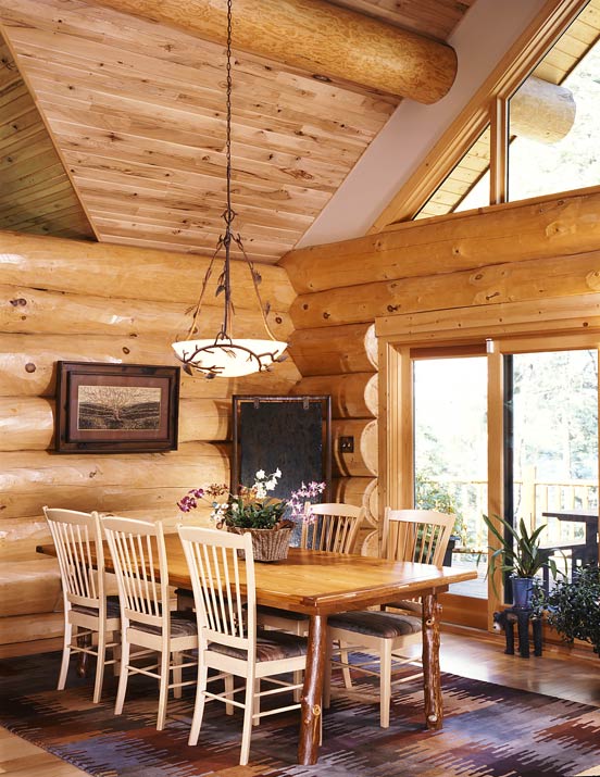 Log Home Dining Area