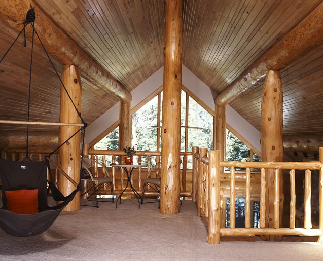 Loft in the Log Home