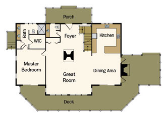 Wisconsin Log Home Main Floor Plan