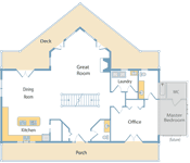 A custom log home plan level 1