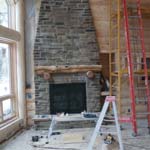 Fireplace Construction | Wisconsin Log Homes Photo