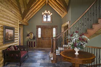 Great Room Log Staircase