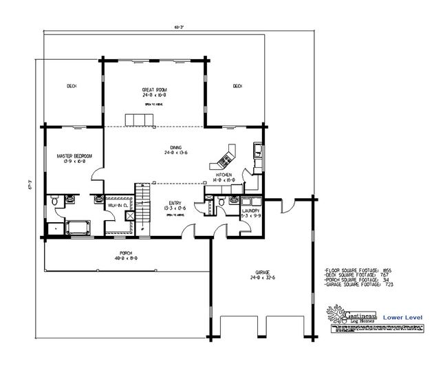 Seven Gables Log Home Plan by Gastineau Log Homes