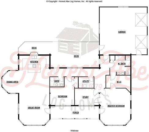 wildrose log home floor plan by Honest Abe