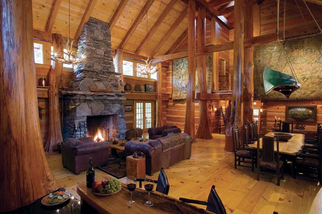 Cabin Great Room | Log Interior