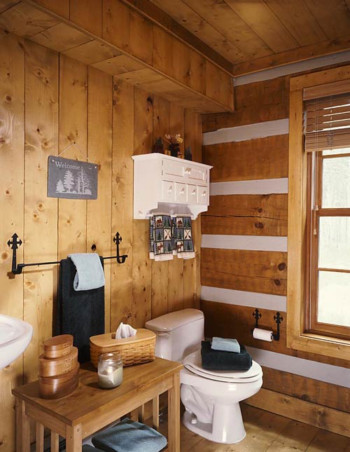 Log Home Bathroom