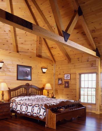 Creative Master Suite in a Log Home