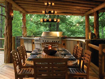 Outdoor Kitchen in Log Home
