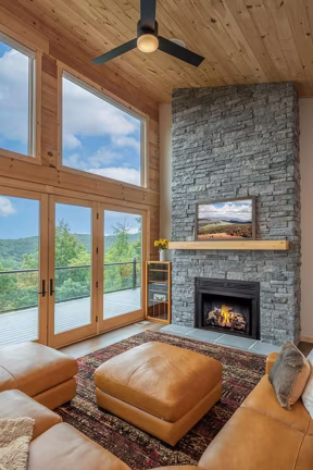 Grand Summit Log - Fireplace - Timberhaven
