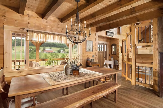 Pleasant Grove Log - Dining Room - Timberhaven