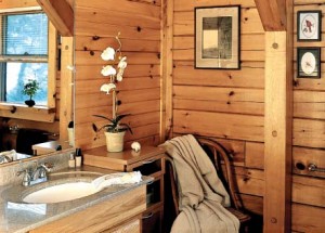 Log Home Bathroom Interior