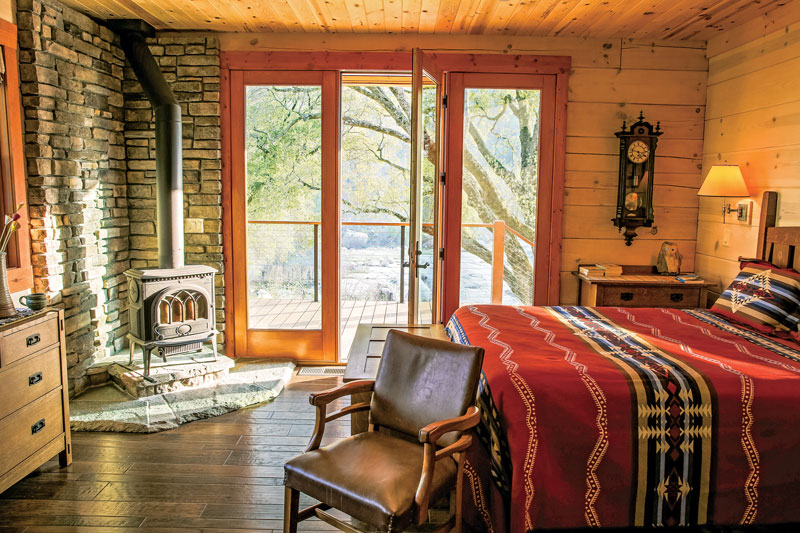 log home bedroom