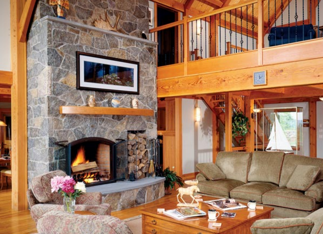 Fireplace Ideas For Your Log Home, Log Home Fireplace Images