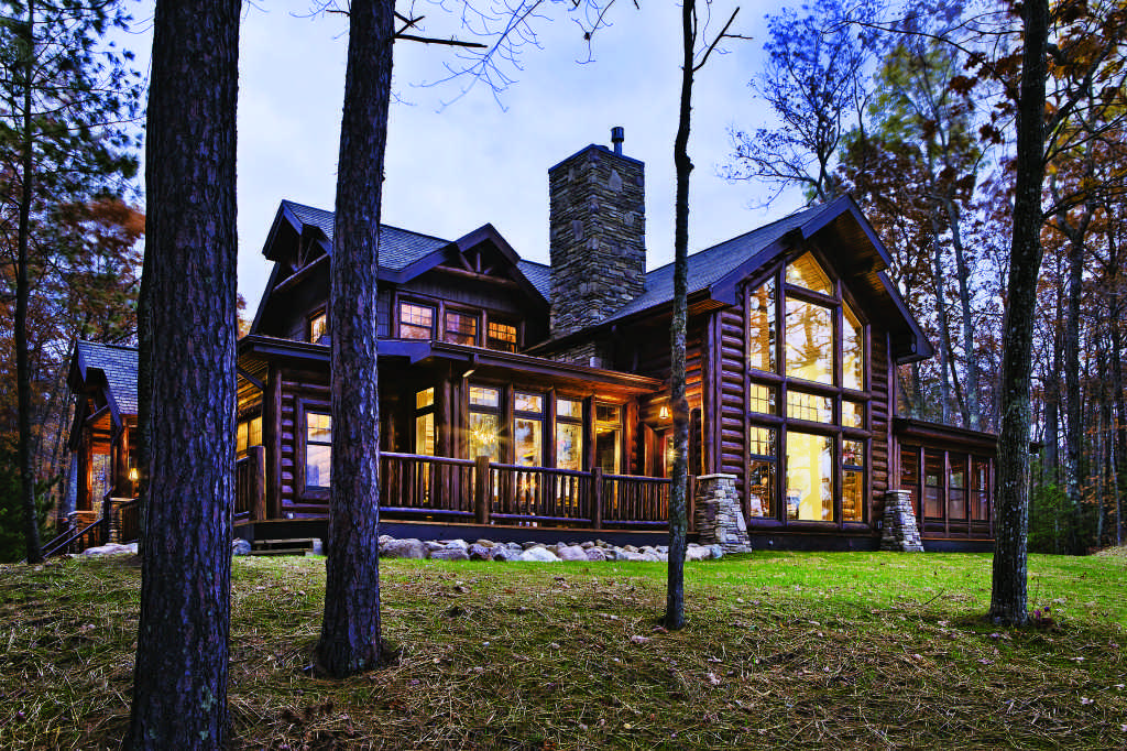 lakeside log home