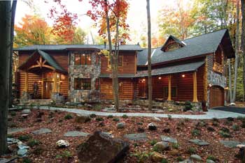 A few simple DIY projects in the fall will keep your log home looking this good through the winter. 