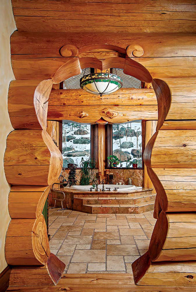 big log home Bathroom