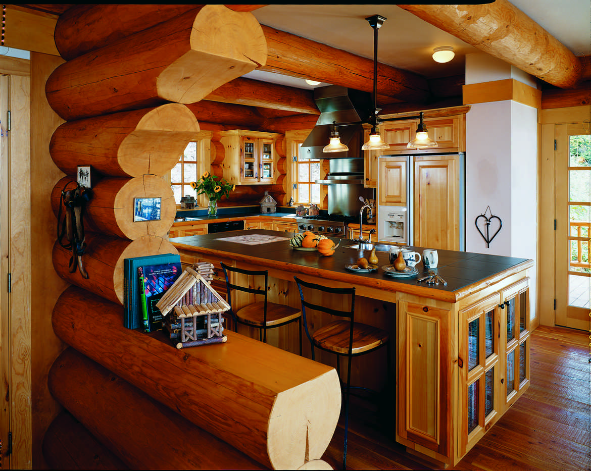 log home kitchen design pictures