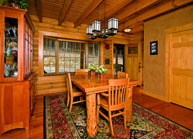log home dining room light fixture dining room table