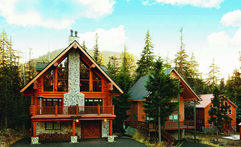 log home renovation of ski lodge