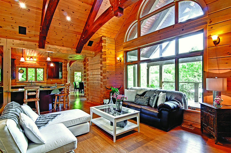 perceived space in a small log home