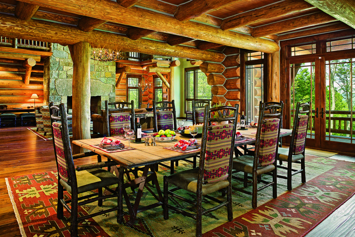 Designing A Beautiful Log Home Dining Space, Log Cabin Dining Room Chairs