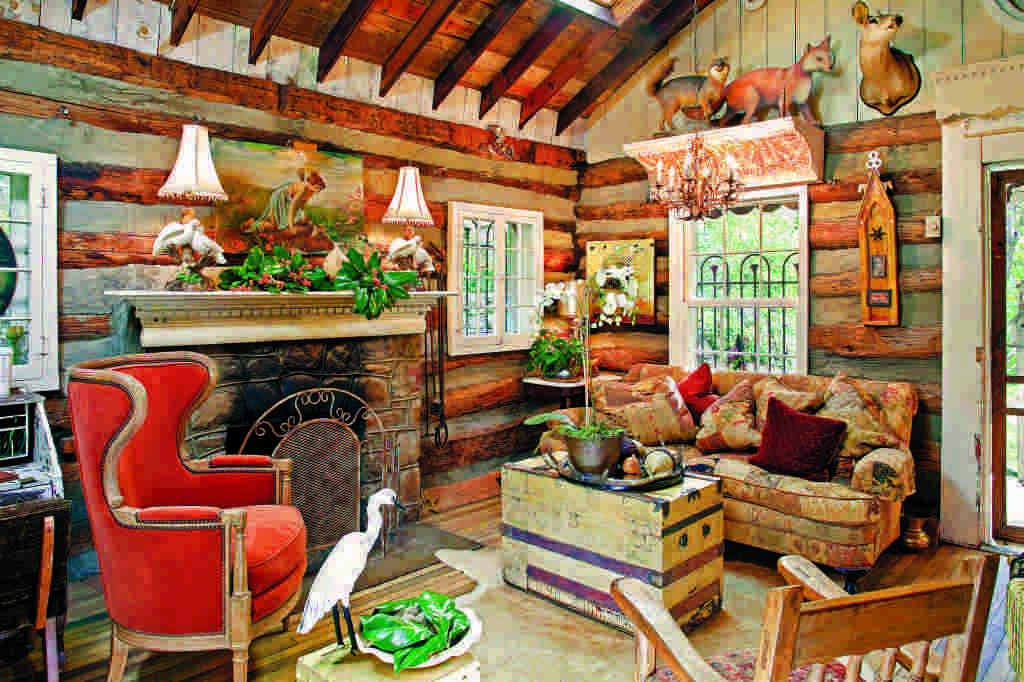 eclectic log home furnishings