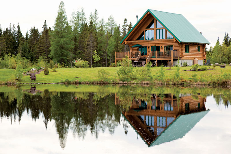 pond at your log home